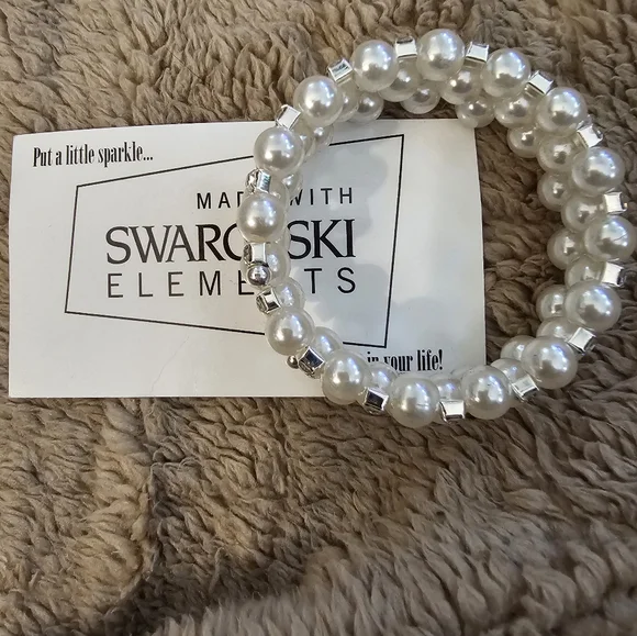 NEW Swarovski Crystal & Pearl Bracelet - Picture 2 of 10